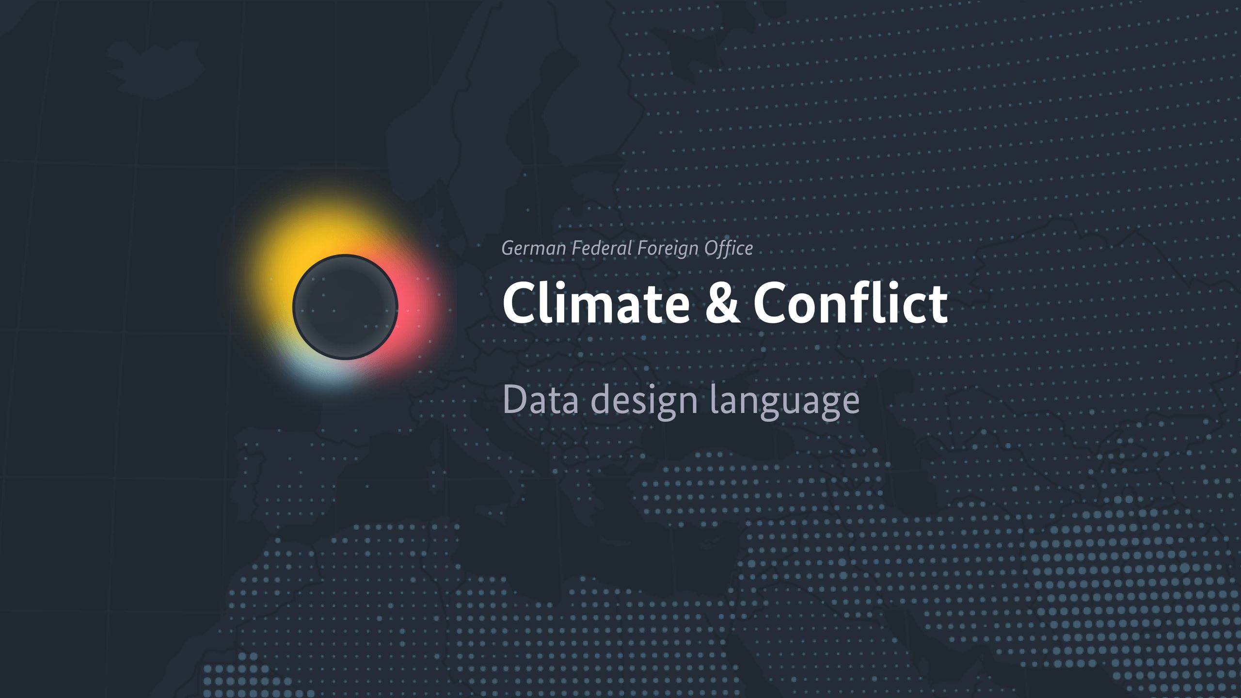 Title graphic for the German Federal Foreign Office Climate & Conflict data design language